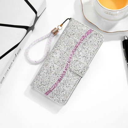 Glitter Powder Horizontal Flip Leather Case with Card Slots & Holder & Lanyard, For Samsung Galaxy S21+ 5G, For Samsung Galaxy S21 Ultra 5G, For Samsung Galaxy S21 5G, For Samsung Galaxy A42