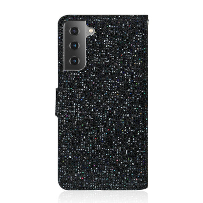 Glitter Powder Horizontal Flip Leather Case with Card Slots & Holder & Lanyard, For Samsung Galaxy S21+ 5G, For Samsung Galaxy S21 Ultra 5G, For Samsung Galaxy S21 5G, For Samsung Galaxy A42
