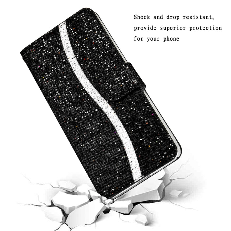 Glitter Powder Horizontal Flip Leather Case with Card Slots & Holder & Lanyard, For Samsung Galaxy S21+ 5G, For Samsung Galaxy S21 Ultra 5G, For Samsung Galaxy S21 5G, For Samsung Galaxy A42