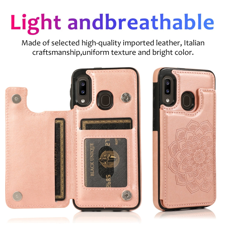 Double Buckle Mandala Pattern PU+TPU Protective Case with Card Slots & Holder & Photo Frame, For Samsung Galaxy A10e / A20e, For Samsung Galaxy A20 / A30, For Samsung Galaxy A50 / A50s, For Samsung Galaxy A51, For Samsung Galaxy A70��������������������...
