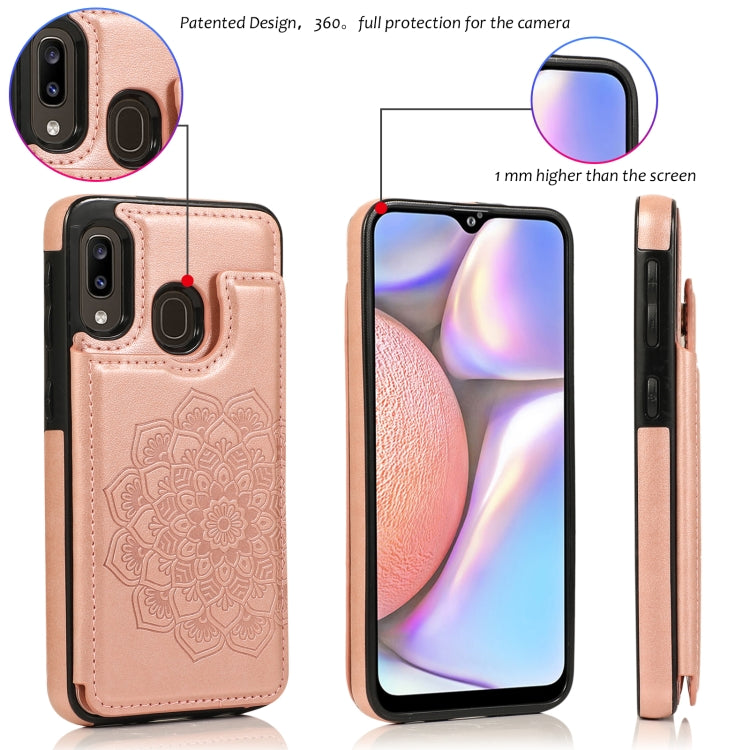 Double Buckle Mandala Pattern PU+TPU Protective Case with Card Slots & Holder & Photo Frame, For Samsung Galaxy A10e / A20e, For Samsung Galaxy A20 / A30, For Samsung Galaxy A50 / A50s, For Samsung Galaxy A51, For Samsung Galaxy A70��������������������...