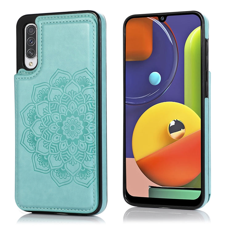 Double Buckle Mandala Pattern PU+TPU Protective Case with Card Slots & Holder & Photo Frame, For Samsung Galaxy A10e / A20e, For Samsung Galaxy A20 / A30, For Samsung Galaxy A50 / A50s, For Samsung Galaxy A51, For Samsung Galaxy A70��������������������...