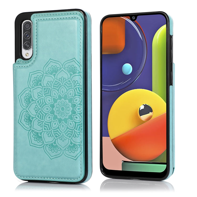 Double Buckle Mandala Pattern PU+TPU Protective Case with Card Slots & Holder & Photo Frame, For Samsung Galaxy A10e / A20e, For Samsung Galaxy A20 / A30, For Samsung Galaxy A50 / A50s, For Samsung Galaxy A51, For Samsung Galaxy A70��������������������...