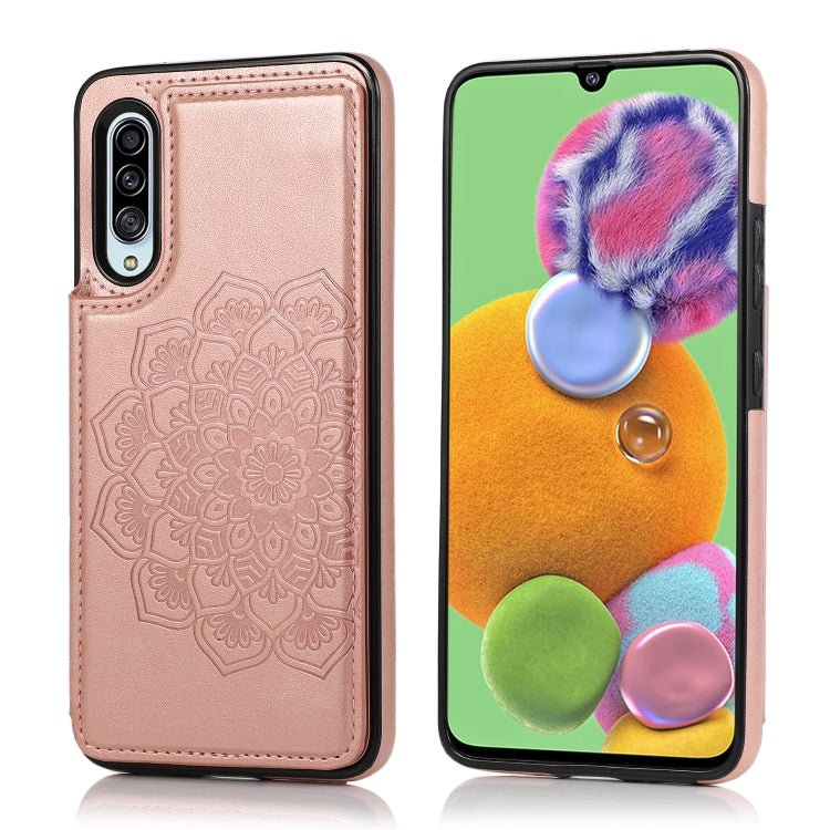 Double Buckle Mandala Pattern PU+TPU Protective Case with Card Slots & Holder & Photo Frame, For Samsung Galaxy A10e / A20e, For Samsung Galaxy A20 / A30, For Samsung Galaxy A50 / A50s, For Samsung Galaxy A51, For Samsung Galaxy A70��������������������...
