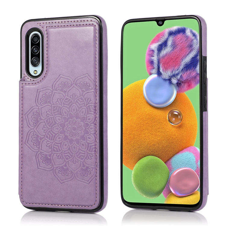 Double Buckle Mandala Pattern PU+TPU Protective Case with Card Slots & Holder & Photo Frame, For Samsung Galaxy A10e / A20e, For Samsung Galaxy A20 / A30, For Samsung Galaxy A50 / A50s, For Samsung Galaxy A51, For Samsung Galaxy A70��������������������...