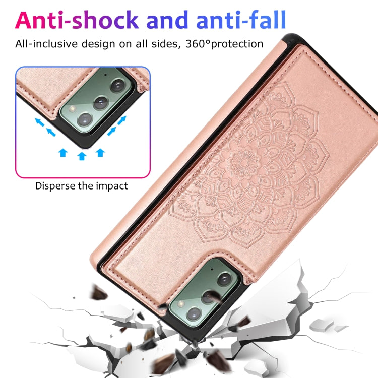 Double Buckle Mandala Pattern PU+TPU Protective Case with Card Slots & Holder & Photo Frame, For Samsung Galaxy Note20, For Samsung Galaxy S9, For Samsung Galaxy S9 Plus, For Samsung Galaxy S10, For Samsung Galaxy S10 Plus, For Samsung Galaxy S20������...