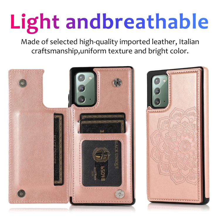 Double Buckle Mandala Pattern PU+TPU Protective Case with Card Slots & Holder & Photo Frame, For Samsung Galaxy Note20, For Samsung Galaxy S9, For Samsung Galaxy S9 Plus, For Samsung Galaxy S10, For Samsung Galaxy S10 Plus, For Samsung Galaxy S20������...