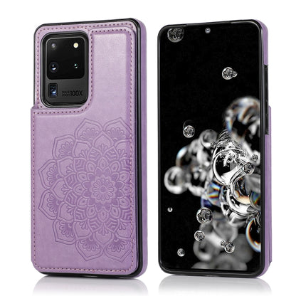 Double Buckle Mandala Pattern PU+TPU Protective Case with Card Slots & Holder & Photo Frame, For Samsung Galaxy Note20, For Samsung Galaxy S9, For Samsung Galaxy S9 Plus, For Samsung Galaxy S10, For Samsung Galaxy S10 Plus, For Samsung Galaxy S20������...