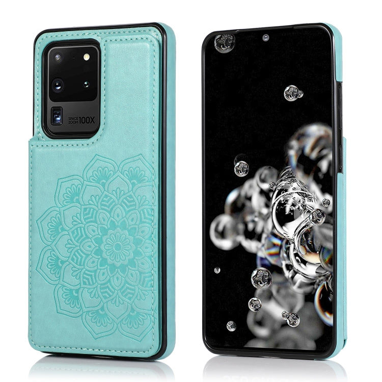 Double Buckle Mandala Pattern PU+TPU Protective Case with Card Slots & Holder & Photo Frame, For Samsung Galaxy Note20, For Samsung Galaxy S9, For Samsung Galaxy S9 Plus, For Samsung Galaxy S10, For Samsung Galaxy S10 Plus, For Samsung Galaxy S20������...
