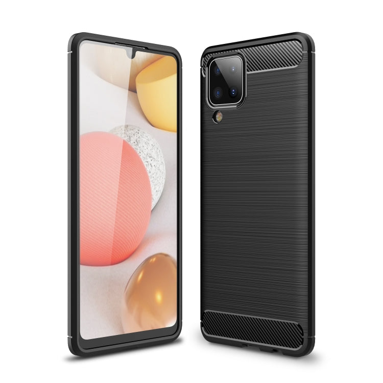 Brushed Texture Carbon Fiber TPU Case, For Samsung Galaxy A12