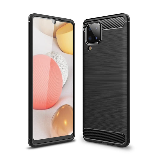 Brushed Texture Carbon Fiber TPU Case, For Samsung Galaxy A12