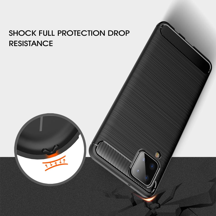 Brushed Texture Carbon Fiber TPU Case, For Samsung Galaxy A12