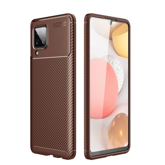 Carbon Fiber Texture Shockproof TPU Case, For Samsung Galaxy A12