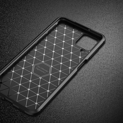 Carbon Fiber Texture Shockproof TPU Case, For Samsung Galaxy A12