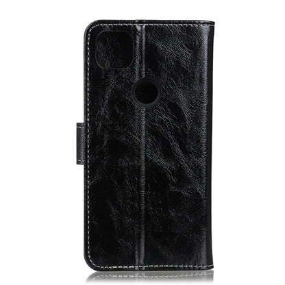 Retro Crazy Horse Texture Horizontal Flip Leather Case with Holder & Card Slots & Photo Frame & Wallet, For OPPO A15