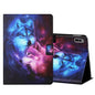 Colored Drawing Horizontal Flip Leather Case with Holder & Card Slots & Sleep / Wake-up Function