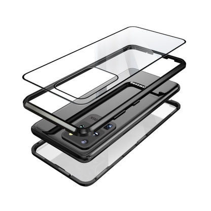 Magnetic Metal Frame Double-sided Tempered Glass Case