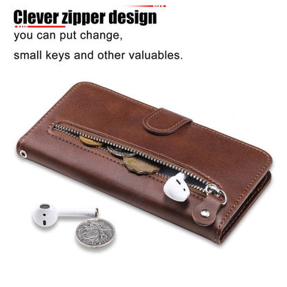 Fashion Calf Texture Zipper Horizontal Flip Leather Case with Stand & Card Slots & Wallet Function, For Samsung Galaxy S20 FE, For Xiaomi Poco X3 NFC