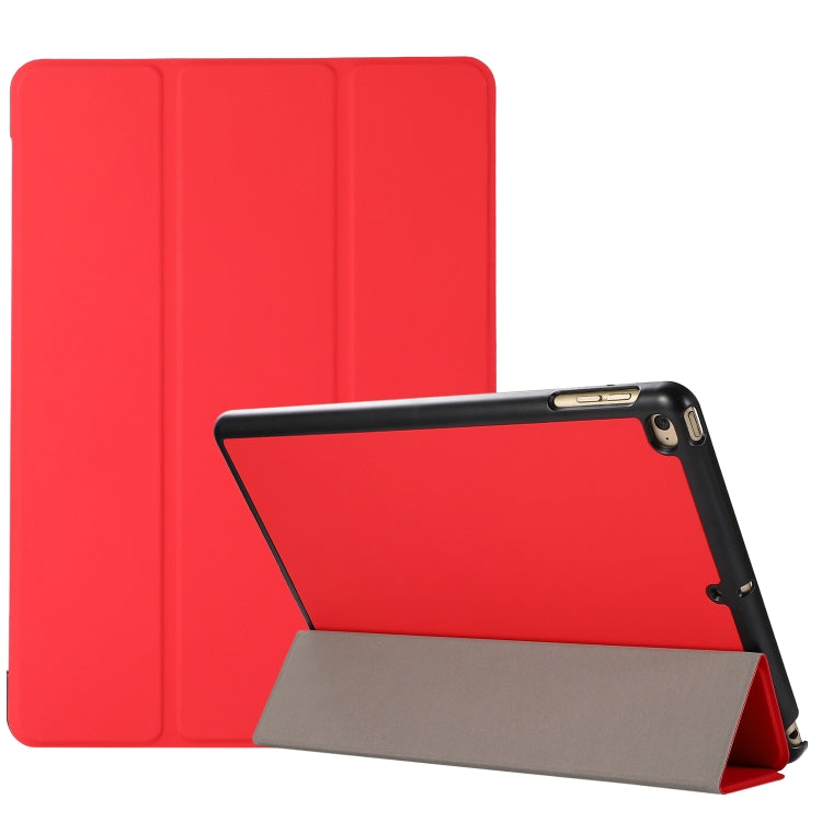 3-folding Skin Texture Horizontal Flip TPU + PU Leather Case with Holder