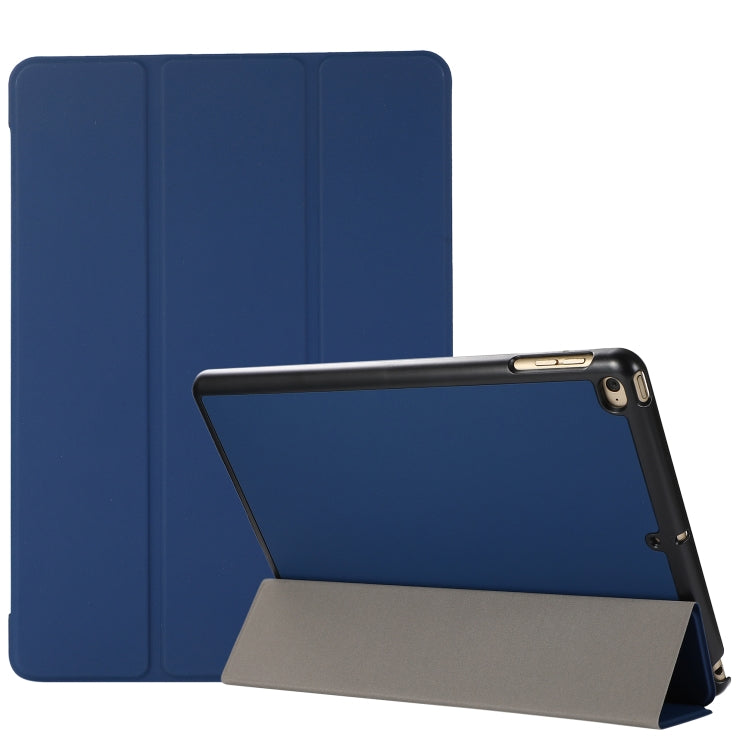3-folding Skin Texture Horizontal Flip TPU + PU Leather Case with Holder