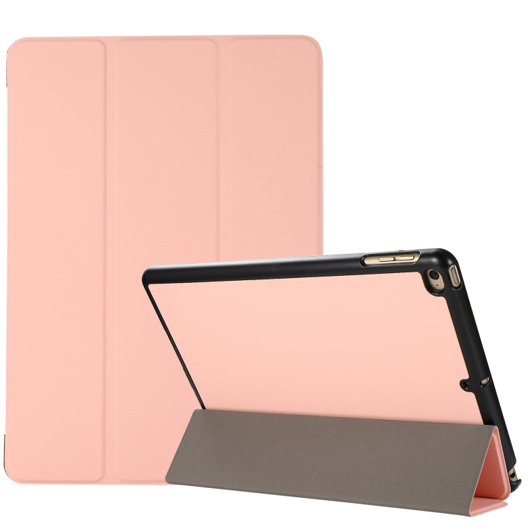 3-folding Skin Texture Horizontal Flip TPU + PU Leather Case with Holder