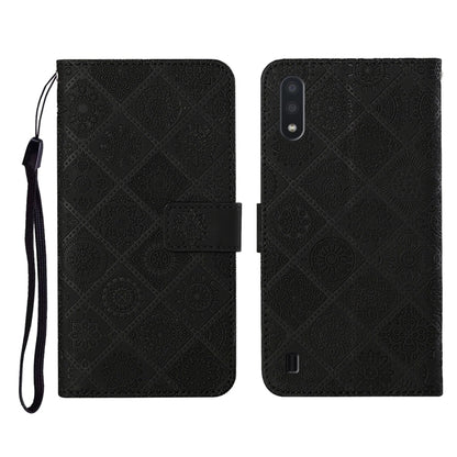 Ethnic Style Embossed Pattern Horizontal Flip Leather Case with Holder & Card Slots & Wallet & Lanyard, For Samsung Galaxy A01, For Samsung Galaxy A10 / M10, For Samsung Galaxy A10s, For Samsung Galaxy A11, For Samsung Galaxy A12�����������������������...