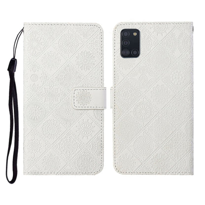 Ethnic Style Embossed Pattern Horizontal Flip Leather Case with Holder & Card Slots & Wallet & Lanyard, For Samsung Galaxy A20e, For Samsung Galaxy A20s, For Samsung Galaxy A21, For Samsung Galaxy A21s, For Samsung Galaxy A31, For Samsung Galaxy A40