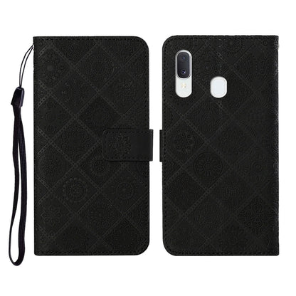 Ethnic Style Embossed Pattern Horizontal Flip Leather Case with Holder & Card Slots & Wallet & Lanyard, For Samsung Galaxy A20e, For Samsung Galaxy A20s, For Samsung Galaxy A21, For Samsung Galaxy A21s, For Samsung Galaxy A31, For Samsung Galaxy A40