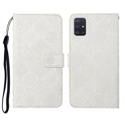 Ethnic Style Embossed Pattern Horizontal Flip Leather Case with Holder & Card Slots & Wallet & Lanyard, For Samsung Galaxy A41, For Samsung Galaxy A42 5G, For Samsung Galaxy A50, For Samsung Galaxy A51, For Samsung Galaxy A70, For Samsung Galaxy A71