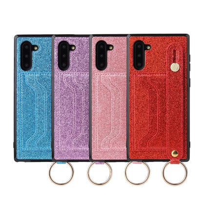 Glitter Powder PU+TPU Shockproof Protective Case with Holder & Card Slots & Wrist Strap, For Samsung Galaxy Note 10, For Samsung Galaxy Note 10 Pro