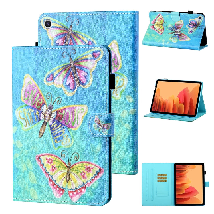Coloured Drawing Stitching Horizontal Flip Leather Case with Holder & Card Slot & Sleep / Wake-up Function, For Samsung Galaxy Tab A7 10.4 (2020) T500/T505, For Samsung Galaxy Tab S6 Lite P610/P615, For Samsung Galaxy Tab A 8.0 (2019) T290/T295��������...
