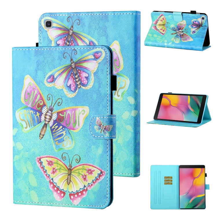 Coloured Drawing Stitching Horizontal Flip Leather Case with Holder & Card Slot & Sleep / Wake-up Function, For Samsung Galaxy Tab A7 10.4 (2020) T500/T505, For Samsung Galaxy Tab S6 Lite P610/P615, For Samsung Galaxy Tab A 8.0 (2019) T290/T295��������...