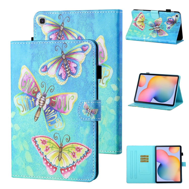 Coloured Drawing Stitching Horizontal Flip Leather Case with Holder & Card Slot & Sleep / Wake-up Function, For Samsung Galaxy Tab A7 10.4 (2020) T500/T505, For Samsung Galaxy Tab S6 Lite P610/P615, For Samsung Galaxy Tab A 8.0 (2019) T290/T295��������...