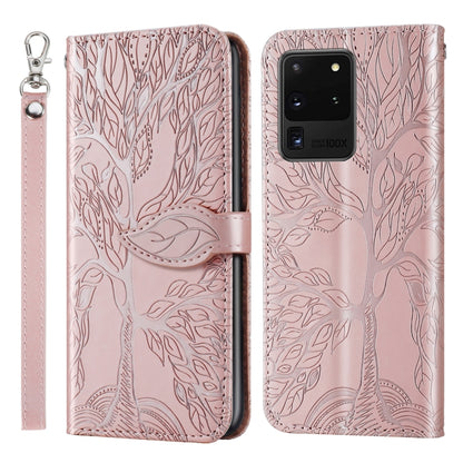 Life of Tree Embossing Pattern Horizontal Flip Leather Case with Holder & Card Slot & Wallet & Photo Frame & Lanyard