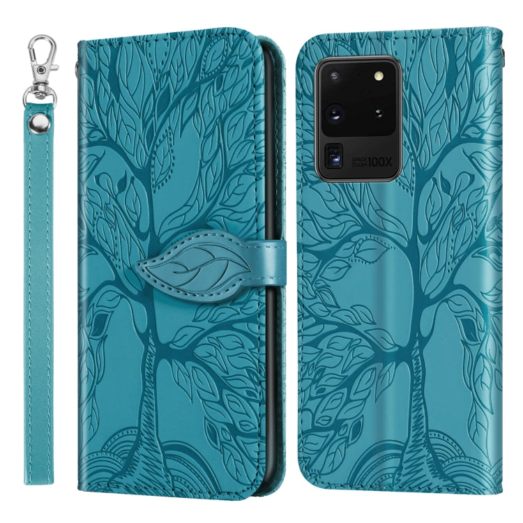 Life of Tree Embossing Pattern Horizontal Flip Leather Case with Holder & Card Slot & Wallet & Photo Frame & Lanyard