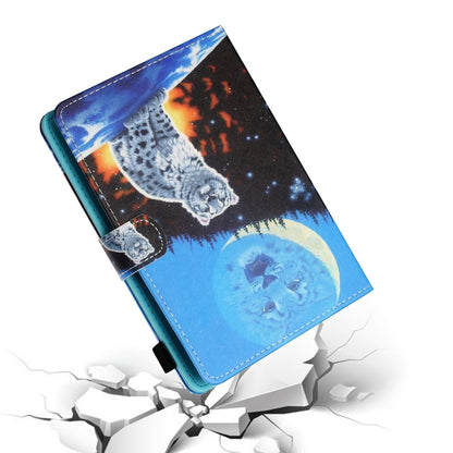 Sewing Thread Horizontal Painted Flat Leather Case with Pen Cover & Anti Skid Strip & Card Slot & Holder