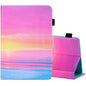 Sewing Thread Horizontal Painted Flat Leather Case with Pen Cover & Anti Skid Strip & Card Slot & Holder
