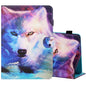 Sewing Thread Horizontal Painted Flat Leather Case with Pen Cover & Anti Skid Strip & Card Slot & Holder