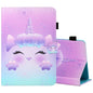 Sewing Thread Horizontal Painted Flat Leather Case with Pen Cover & Anti Skid Strip & Card Slot & Holder