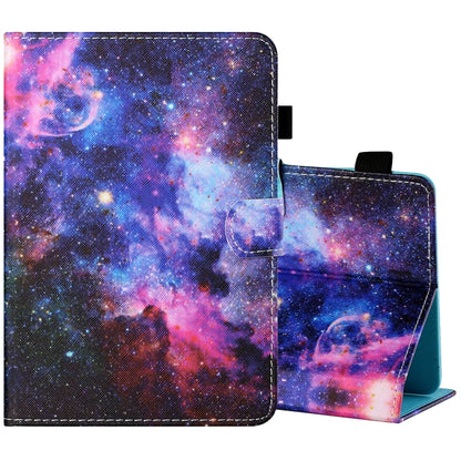 Sewing Thread Horizontal Painted Flat Leather Case with Pen Cover & Anti Skid Strip & Card Slot & Holder