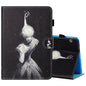 Sewing Thread Horizontal Painted Flat Leather Case with Pen Cover & Anti Skid Strip & Card Slot & Holder
