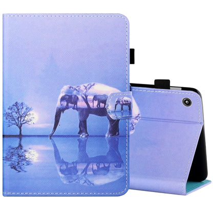 Sewing Thread Horizontal Painted Flat Leather Case with Pen Cover & Anti Skid Strip & Card Slot & Holder