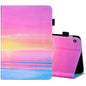 Sewing Thread Horizontal Painted Flat Leather Case with Pen Cover & Anti Skid Strip & Card Slot & Holder