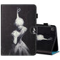 Sewing Thread Horizontal Painted Flat Leather Case with Pen Cover & Anti Skid Strip & Card Slot & Holder