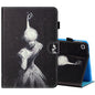 Sewing Thread Horizontal Painted Flat Leather Case with Pen Cover & Anti Skid Strip & Card Slot & Holder & Sleep / Wake-up Function