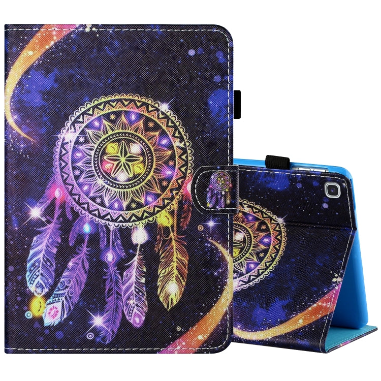 Sewing Thread Horizontal Painted Flat Leather Case with Pen Cover & Anti Skid Strip & Card Slot & Holder & Sleep / Wake-up Function
