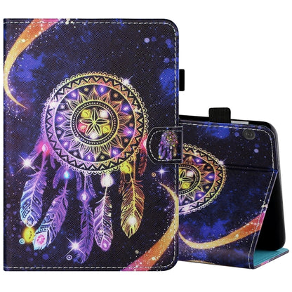 Sewing Thread Horizontal Painted Flat Leather Case with Pen Cover & Anti Skid Strip & Card Slot & Holder & Sleep / Wake-up Function