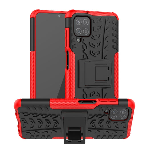 Tire Texture Shockproof TPU+PC Protective Case with Holder, For Samsung Galaxy A12 5G