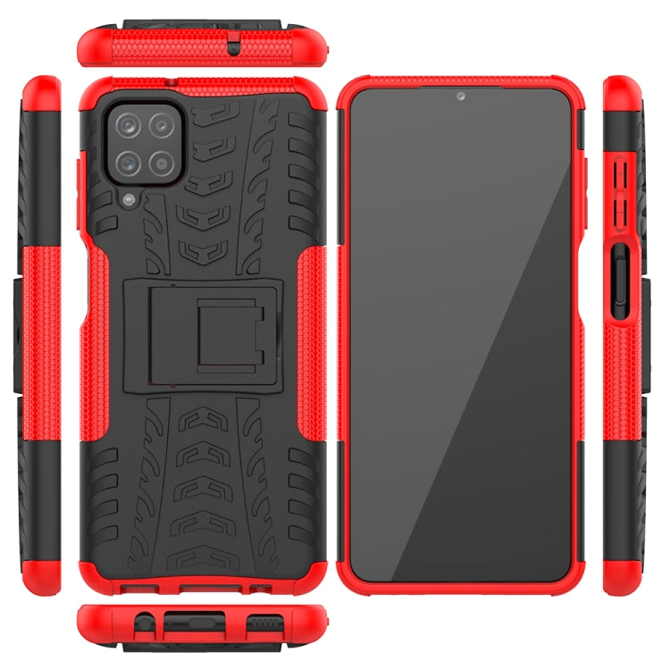 Tire Texture Shockproof TPU+PC Protective Case with Holder, For Samsung Galaxy A12 5G