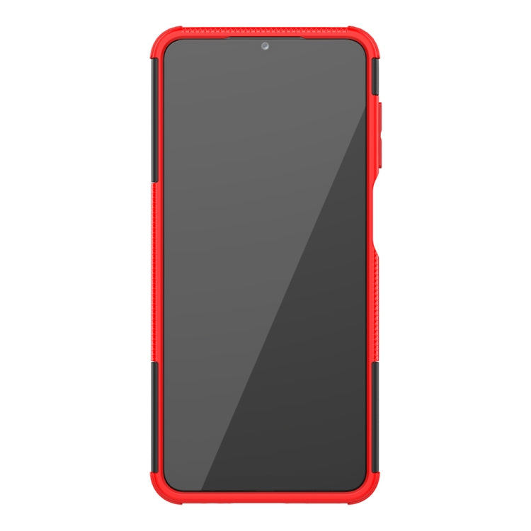 Tire Texture Shockproof TPU+PC Protective Case with Holder, For Samsung Galaxy A12 5G